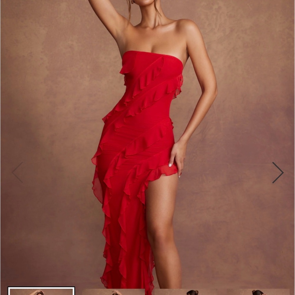 Oh Polly Asymetrical Red Party Dress